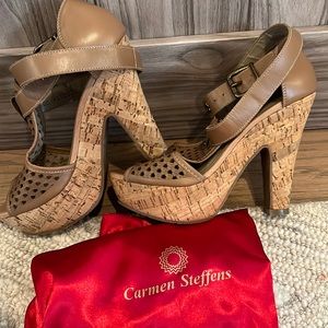 Carmen Steffens wedge shoes size 37 Corked platform heels